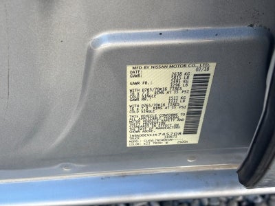 2018 Nissan Frontier Crew Cab 4x4 SV V6 Auto