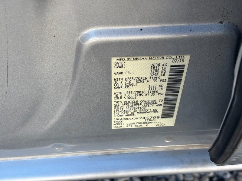 2018 Nissan Frontier Crew Cab 4x4 SV V6 Auto