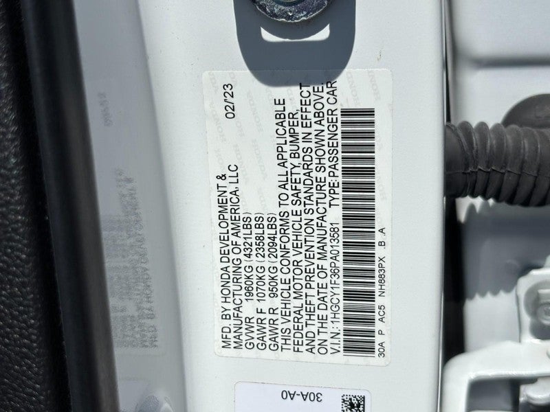 2023 Honda Accord Sedan EX CVT w/o BSI