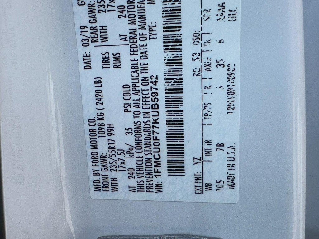 2019 Ford Escape S FWD