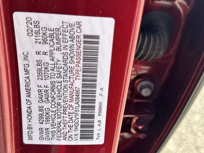 2020 Honda Accord Sedan EX-L 1.5T CVT