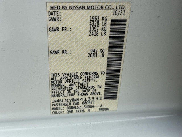 2021 Nissan Altima 2.5 SR Sedan