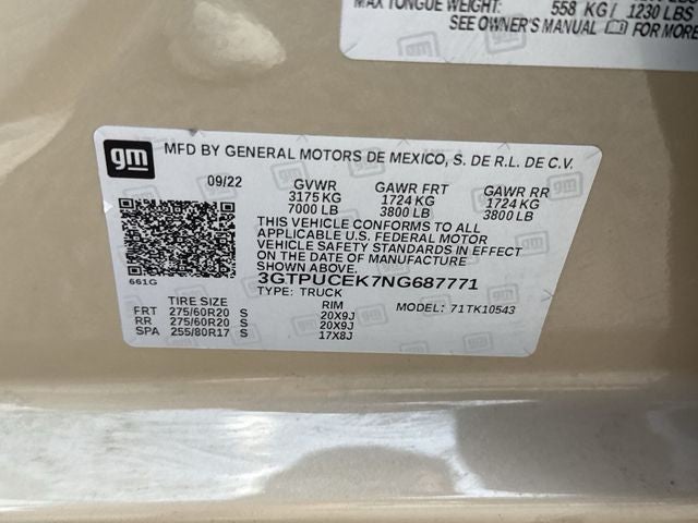 2022 GMC Sierra 1500 4WD Crew Cab 147" Elevation w/3SB