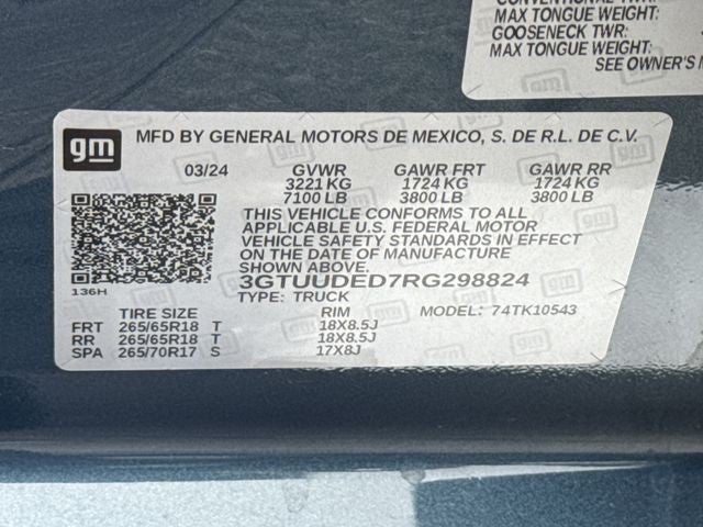 2024 GMC Sierra 1500 4WD Crew Cab 147" SLT