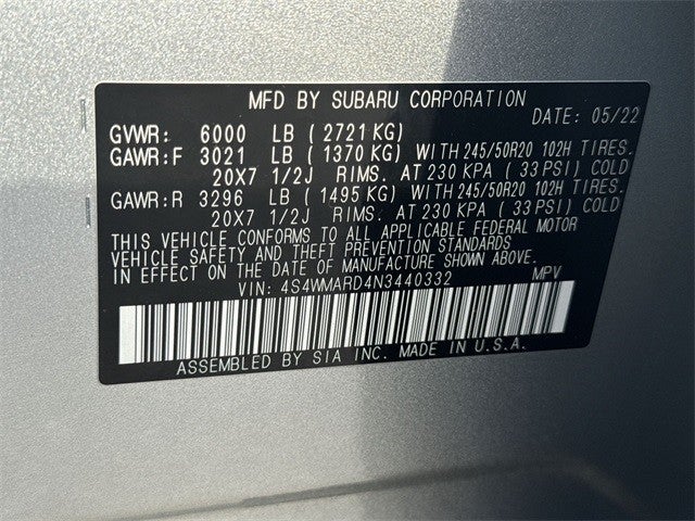 2022 Subaru Ascent Touring 7-Passenger