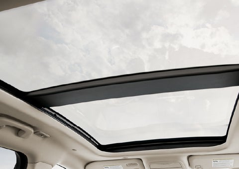 : The available panoramic Vista Roof® is shown from inside a 2026 Lincoln Corsair® SUV. | Dave Sinclair Lincoln in Ballwin MO