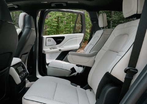 A side view of the second row with captain’s chairs in a 2027 Lincoln Aviator® Black Label™ SUV. | Dave Sinclair Lincoln in Ballwin MO