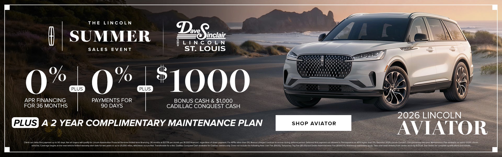 2026 Lincoln Summer Sales Event Aviator Deals