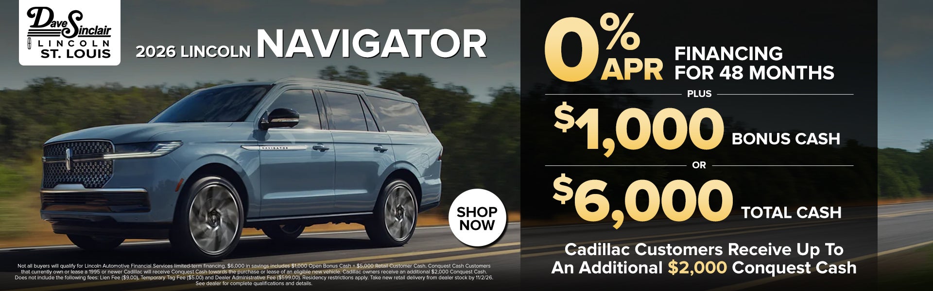 0% APR Financing On 2026 Lincoln Navigator